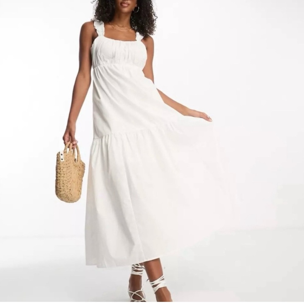 NWT A&F White Tie-Back Midi Dress - Size S Petite